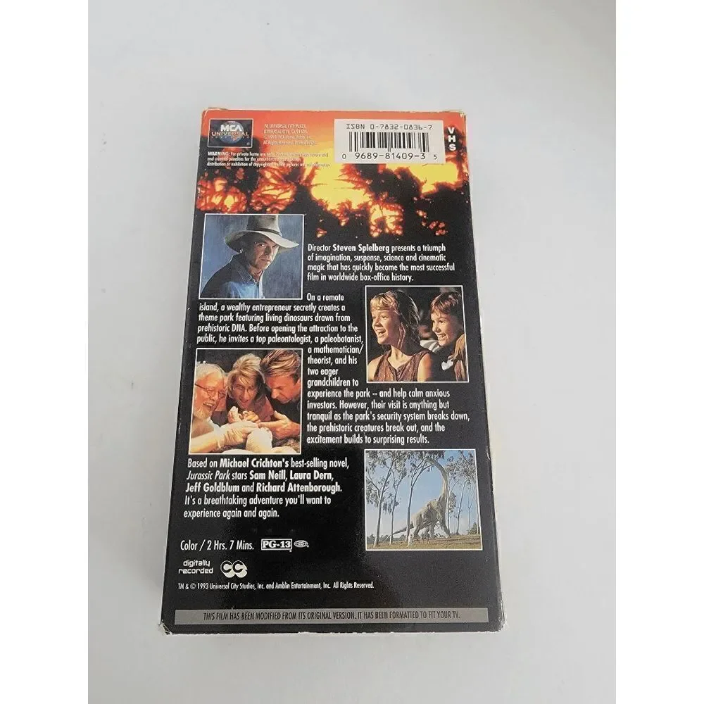MCA Universal Jurassic Park VHS 1993 Universal City Studios - Picture 5 of 6